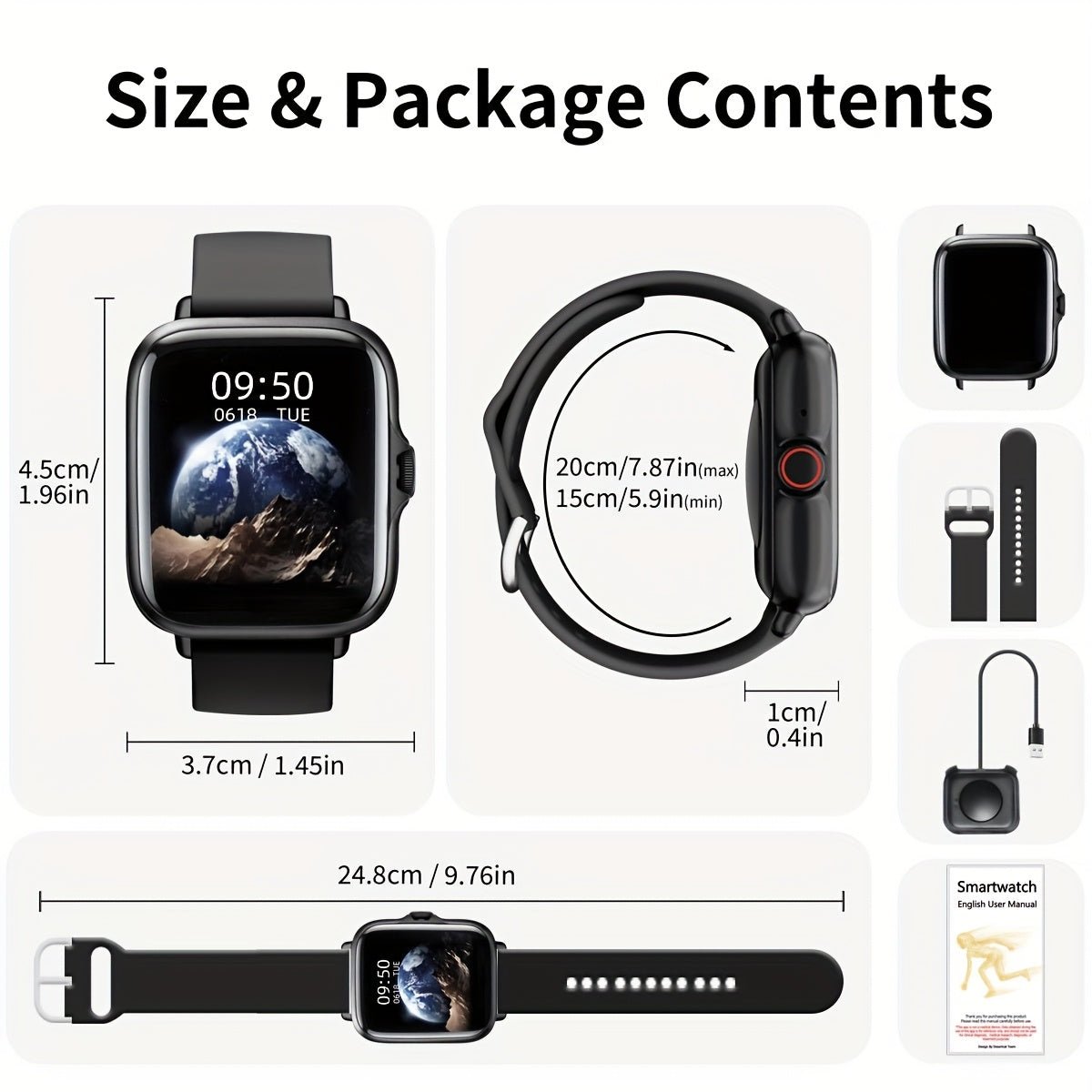 1.83" Full Touch Screen Fitness Activity Tracker Watch, Women/Men Sports Smart Watch, Make/Answer Call Smartwatch, with Multi - Sport Modes, Wireless Call and Answer, Pedometer, Information Alerts, Sport Smart Fitness Watches f - La Tienda Bella