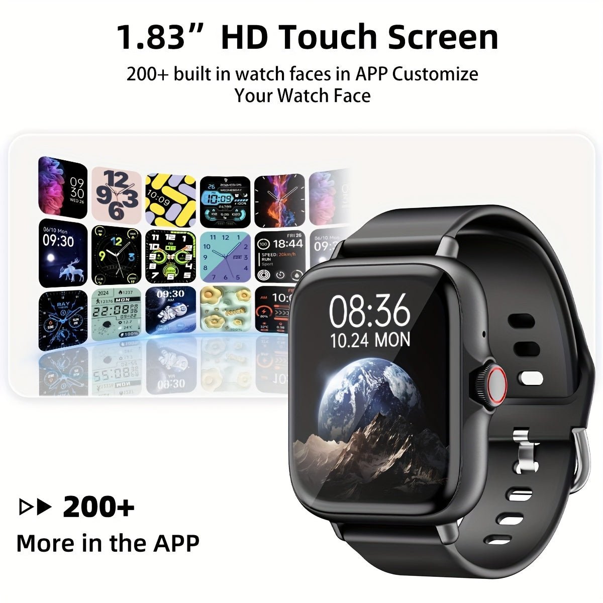 1.83" Full Touch Screen Fitness Activity Tracker Watch, Women/Men Sports Smart Watch, Make/Answer Call Smartwatch, with Multi - Sport Modes, Wireless Call and Answer, Pedometer, Information Alerts, Sport Smart Fitness Watches f - La Tienda Bella