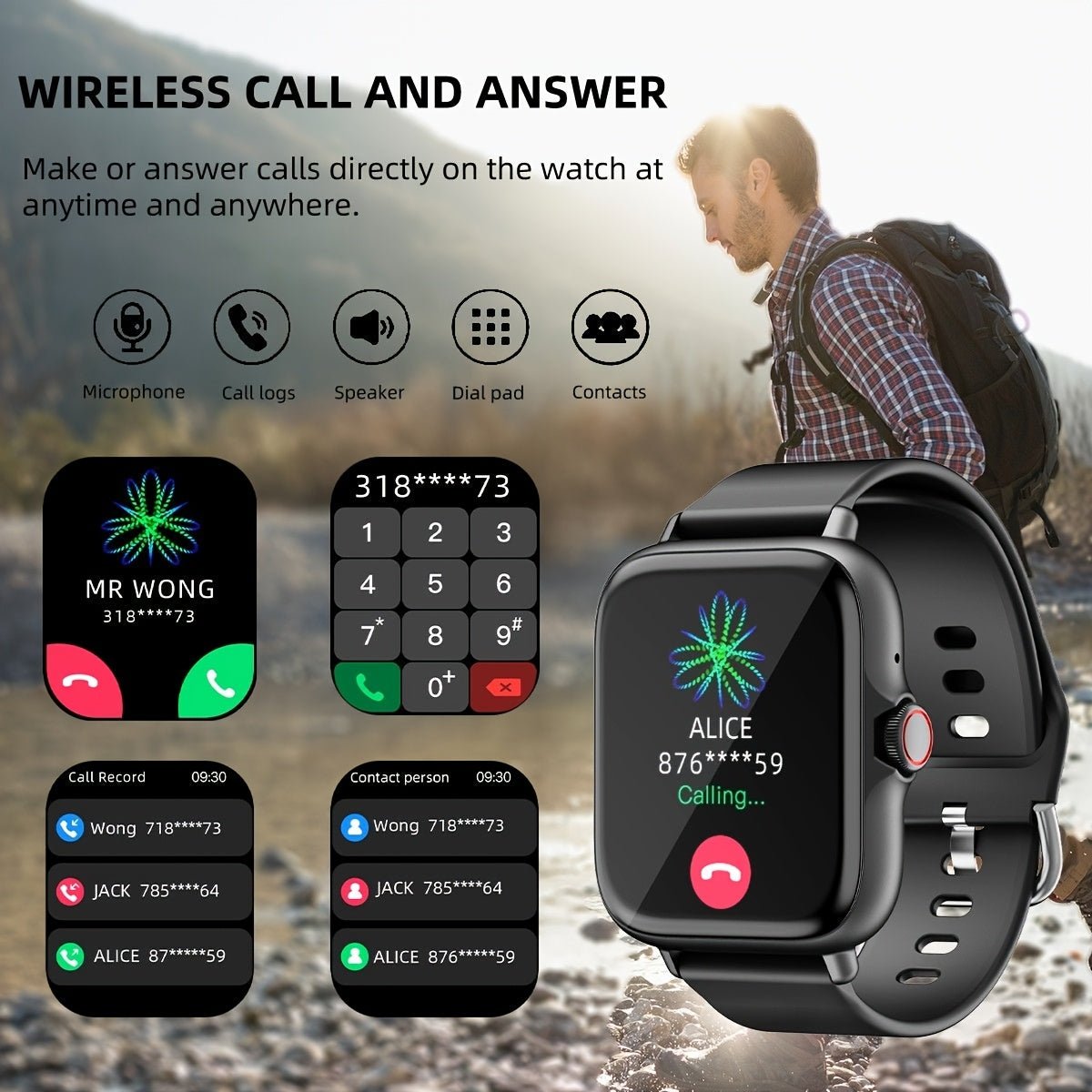 1.83" Full Touch Screen Fitness Activity Tracker Watch, Women/Men Sports Smart Watch, Make/Answer Call Smartwatch, with Multi - Sport Modes, Wireless Call and Answer, Pedometer, Information Alerts, Sport Smart Fitness Watches f - La Tienda Bella