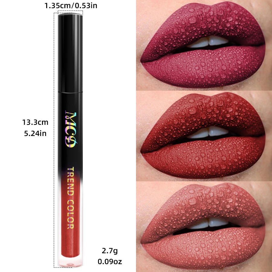 19 colors Matte Velvet Lip Gloss Waterproof Liquid Lipstick Nude Black Lips tint Makeup Lip Glaze Cosmetics Red Lip Stain Beauty - La Tienda Bella