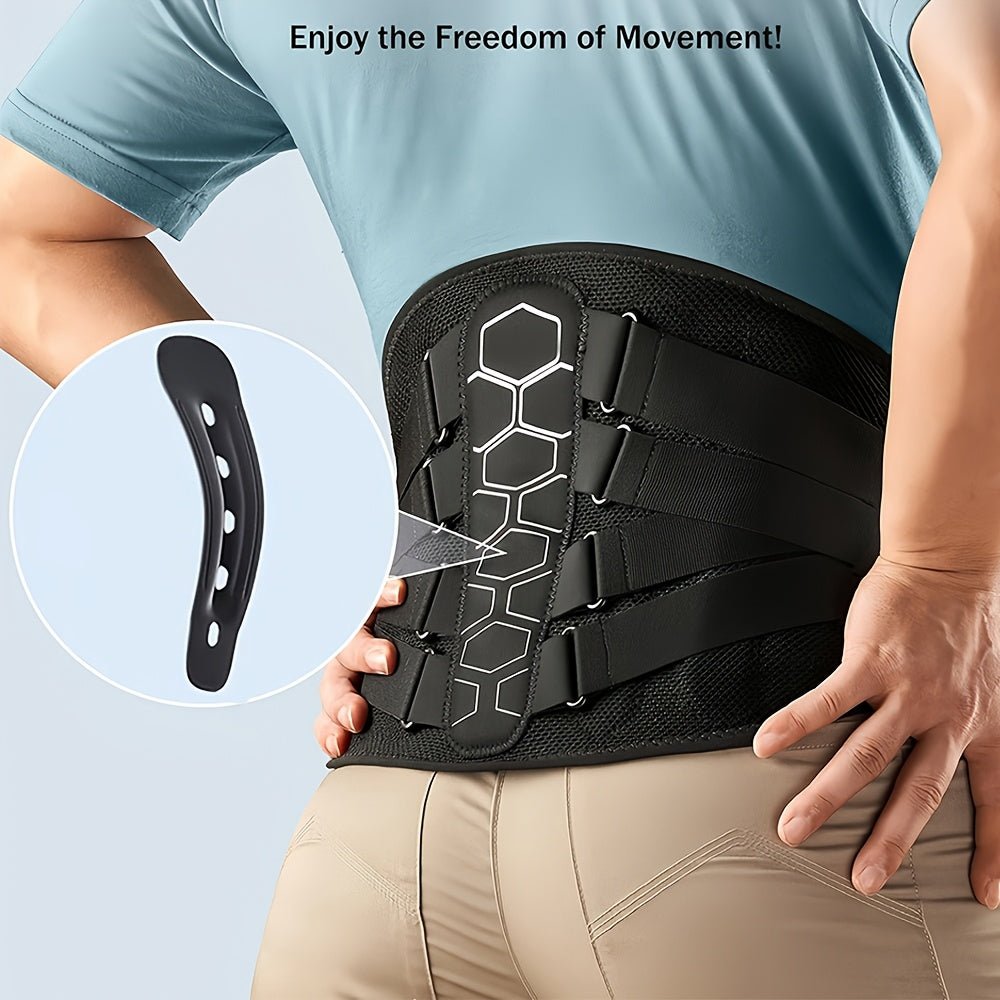 1pc Back Brace for Lower Back with Pulley System,Lumbar Support Belt for Men & Women with Lumbar Pad, Ergonomic Design and Soft Breathable 3D Knit Material for Work, Heavy Lifting - La Tienda Bella