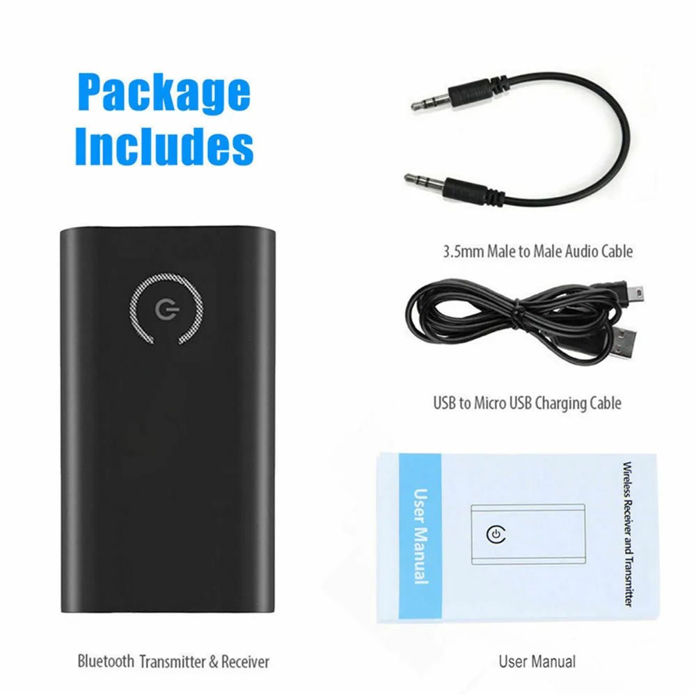 2 in 1 Bluetooth Audio Receiver Transmitter 3.5MM Computer TV Cell Phone Bluetooth Speaker Wireless Audio Device - La Tienda Bella
