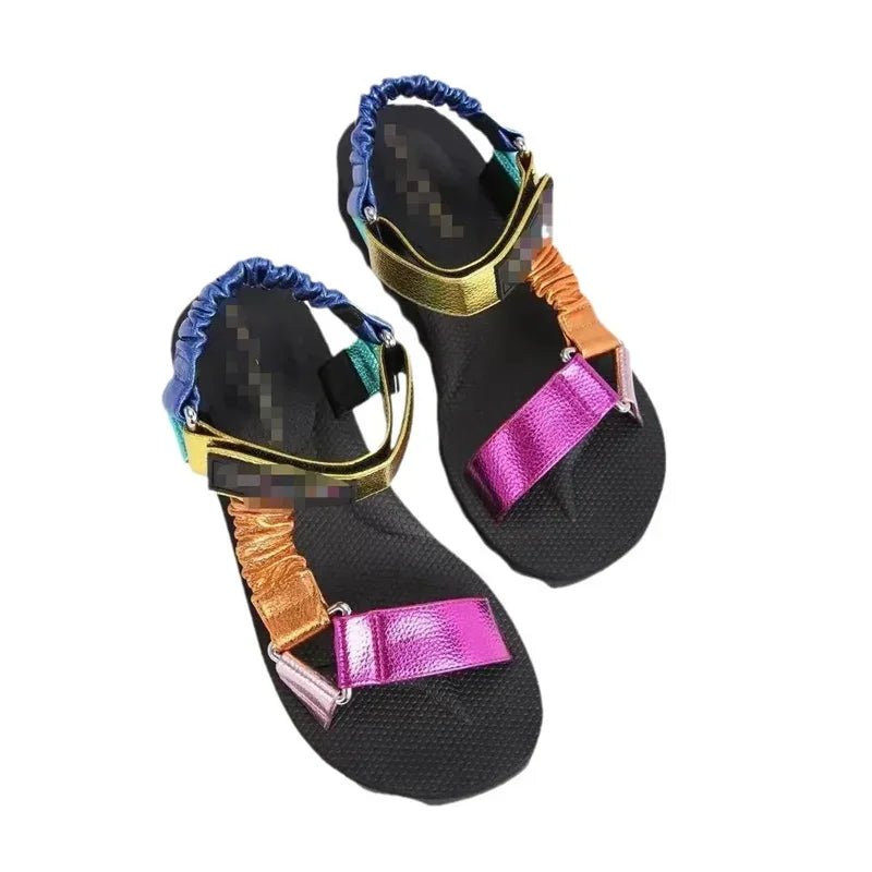 2023 Summer Flat Women's Shoes Hemp Rope Set Foot Beach Sandals Outdoor All - match Casual Slippers Large Size Women Sandals - La Tienda Bella