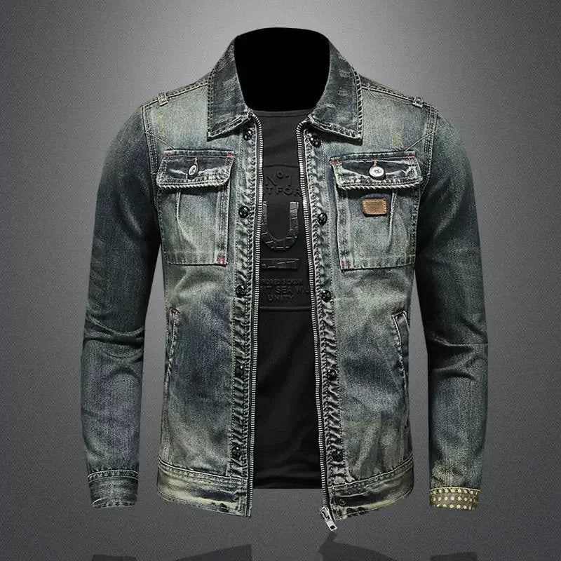 2025 new denim jacket manFashion Trench Coat Trend Jacket Men's Casual jackts men classic style denim Coat male Outwear Trendy - La Tienda Bella