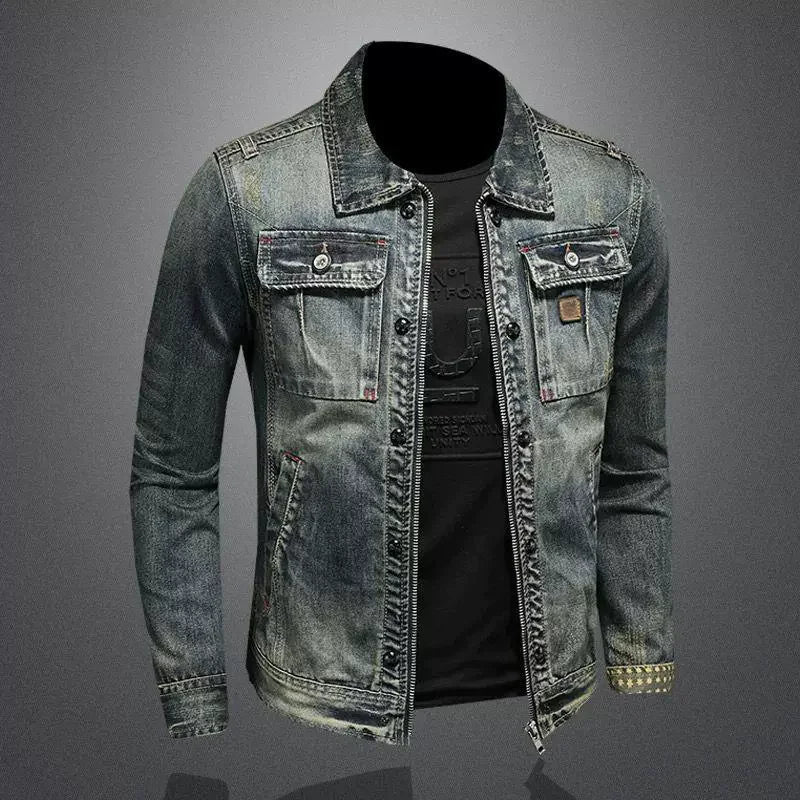 2025 new denim jacket manFashion Trench Coat Trend Jacket Men's Casual jackts men classic style denim Coat male Outwear Trendy - La Tienda Bella