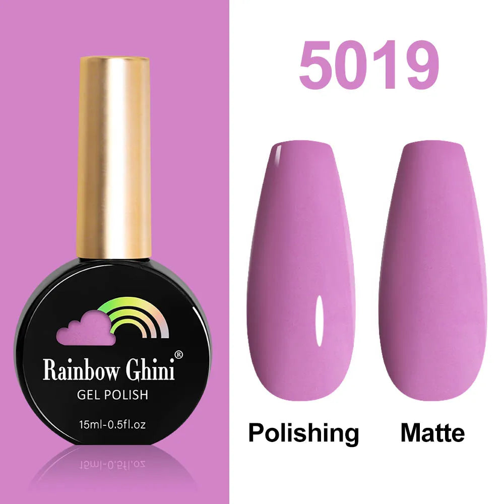 Rainbow Ghini HEMA TPO FREE Nail Gel Polish Nail Supplies Vernis Semi Permanent Glitter Nail Art Manicure LED UV Gel Varnishes