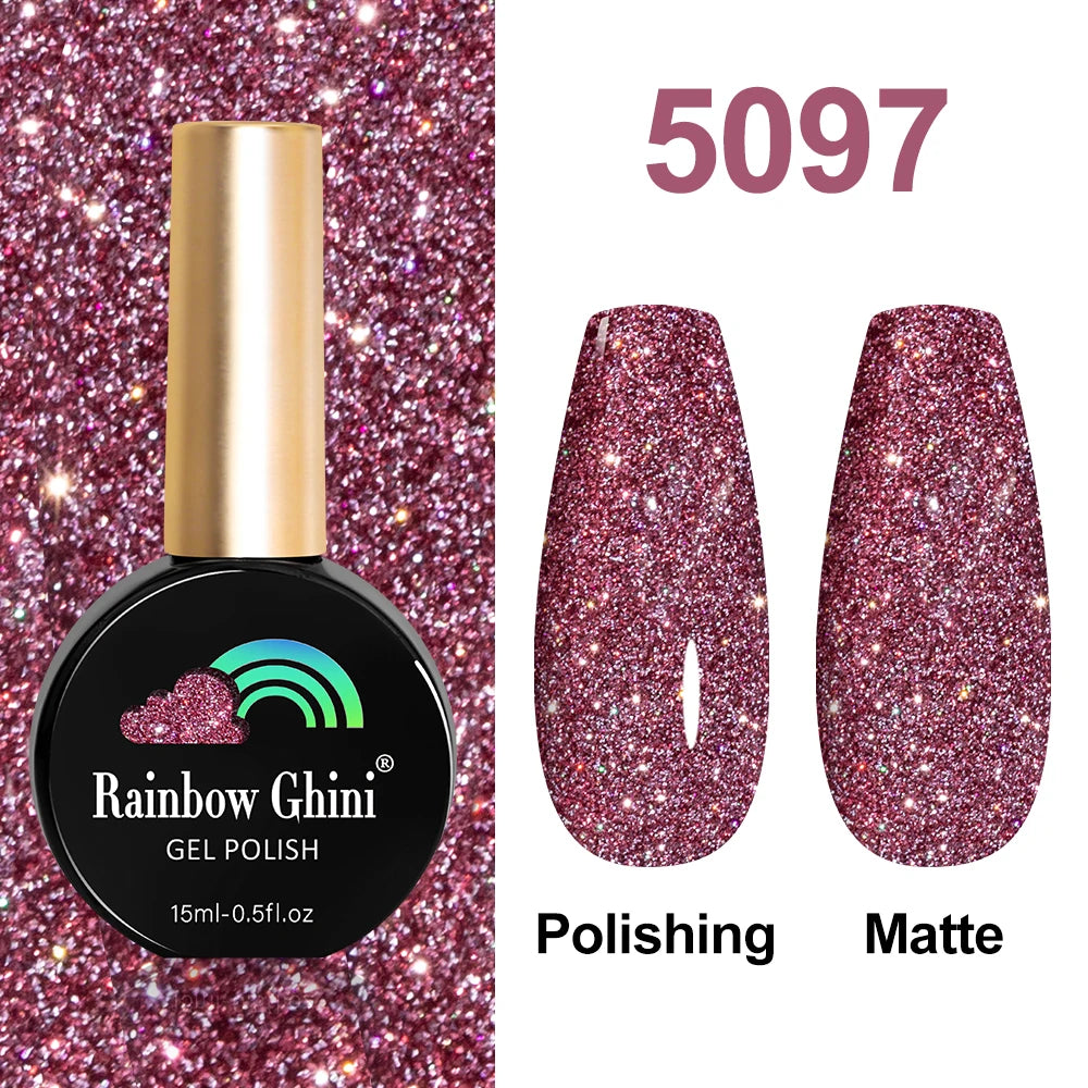 Rainbow Ghini HEMA TPO FREE Nail Gel Polish Nail Supplies Vernis Semi Permanent Glitter Nail Art Manicure LED UV Gel Varnishes
