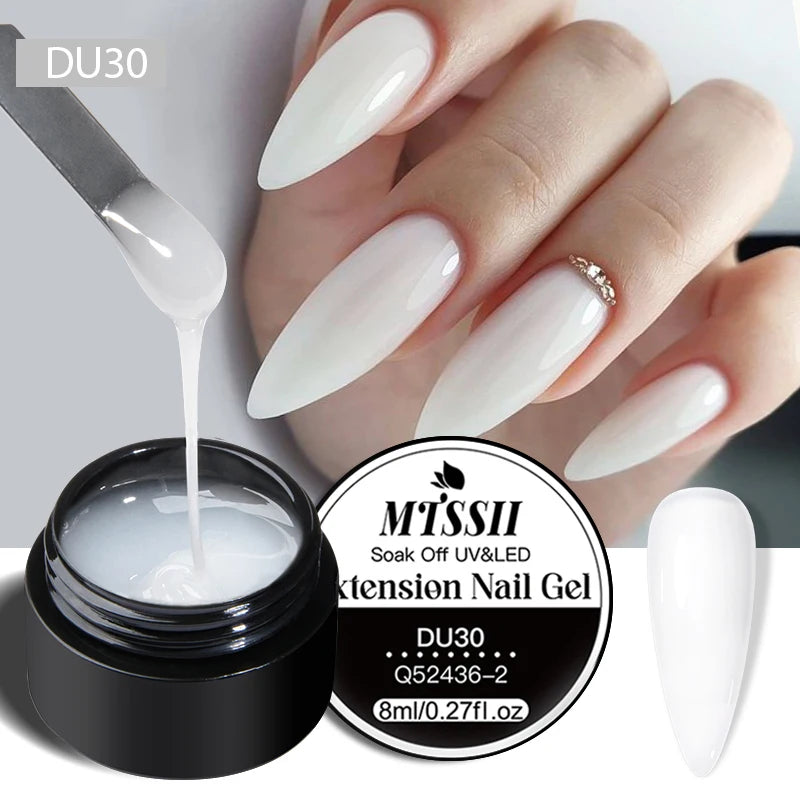 Mtssii 8ML Quick Extension Nail Gel Vernis Nude Milk White Gel Nail Polish UV Semi Permanent Nails Art For Manicure Tools