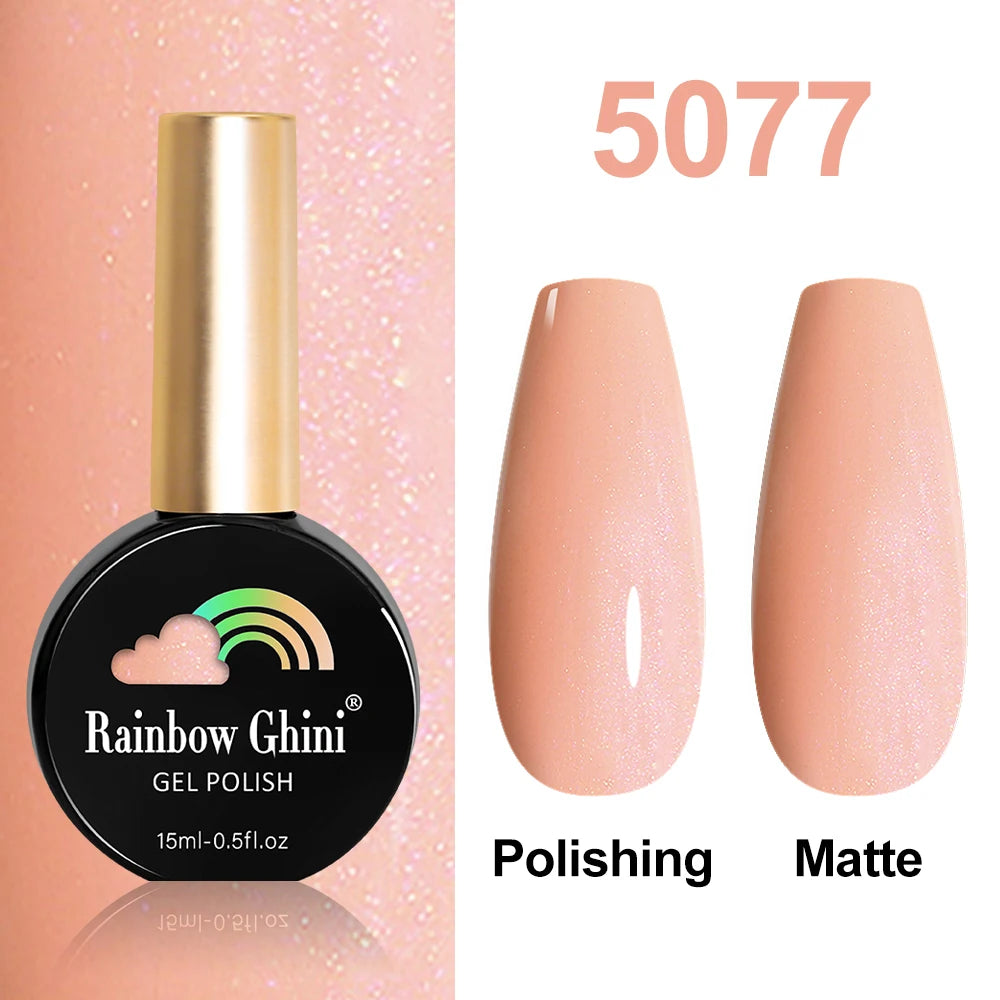 Rainbow Ghini HEMA TPO FREE Nail Gel Polish Nail Supplies Vernis Semi Permanent Glitter Nail Art Manicure LED UV Gel Varnishes