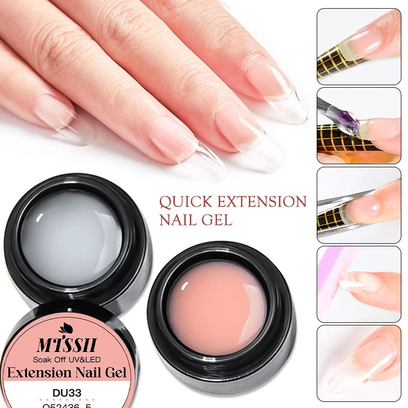 Mtssii 8ML Quick Extension Nail Gel Vernis Nude Milk White Gel Nail Polish UV Semi Permanent Nails Art For Manicure Tools