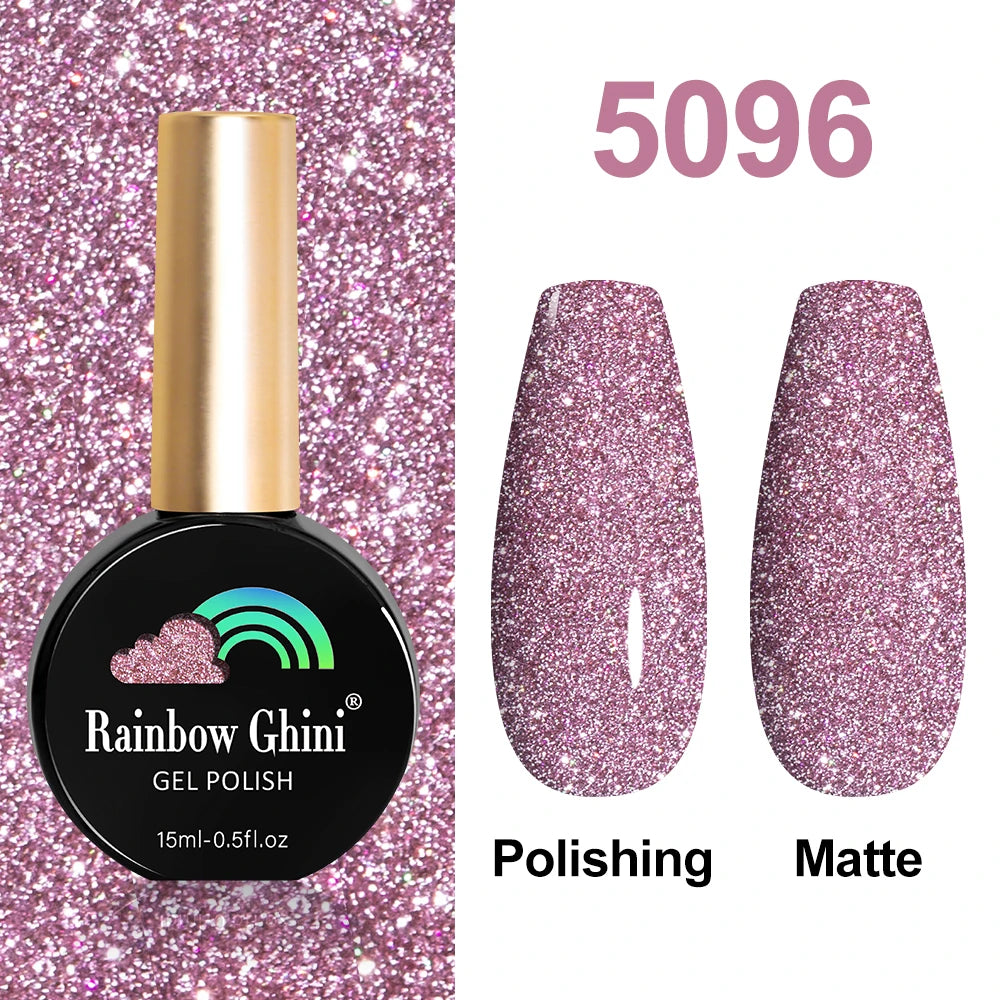 Rainbow Ghini HEMA TPO FREE Nail Gel Polish Nail Supplies Vernis Semi Permanent Glitter Nail Art Manicure LED UV Gel Varnishes