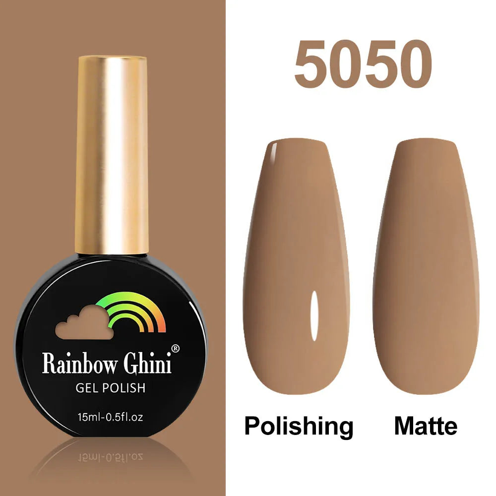 Rainbow Ghini HEMA TPO FREE Nail Gel Polish Nail Supplies Vernis Semi Permanent Glitter Nail Art Manicure LED UV Gel Varnishes
