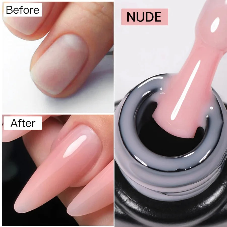 XEIJAYI 7ML Quick Extension Nail Gel Vernis Semi Permanent Acrylic Crystal White Clear Nude Gel Nail Polish UV Construction Gel