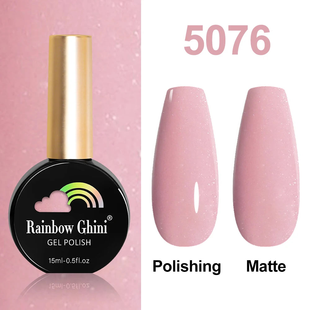 Rainbow Ghini HEMA TPO FREE Nail Gel Polish Nail Supplies Vernis Semi Permanent Glitter Nail Art Manicure LED UV Gel Varnishes