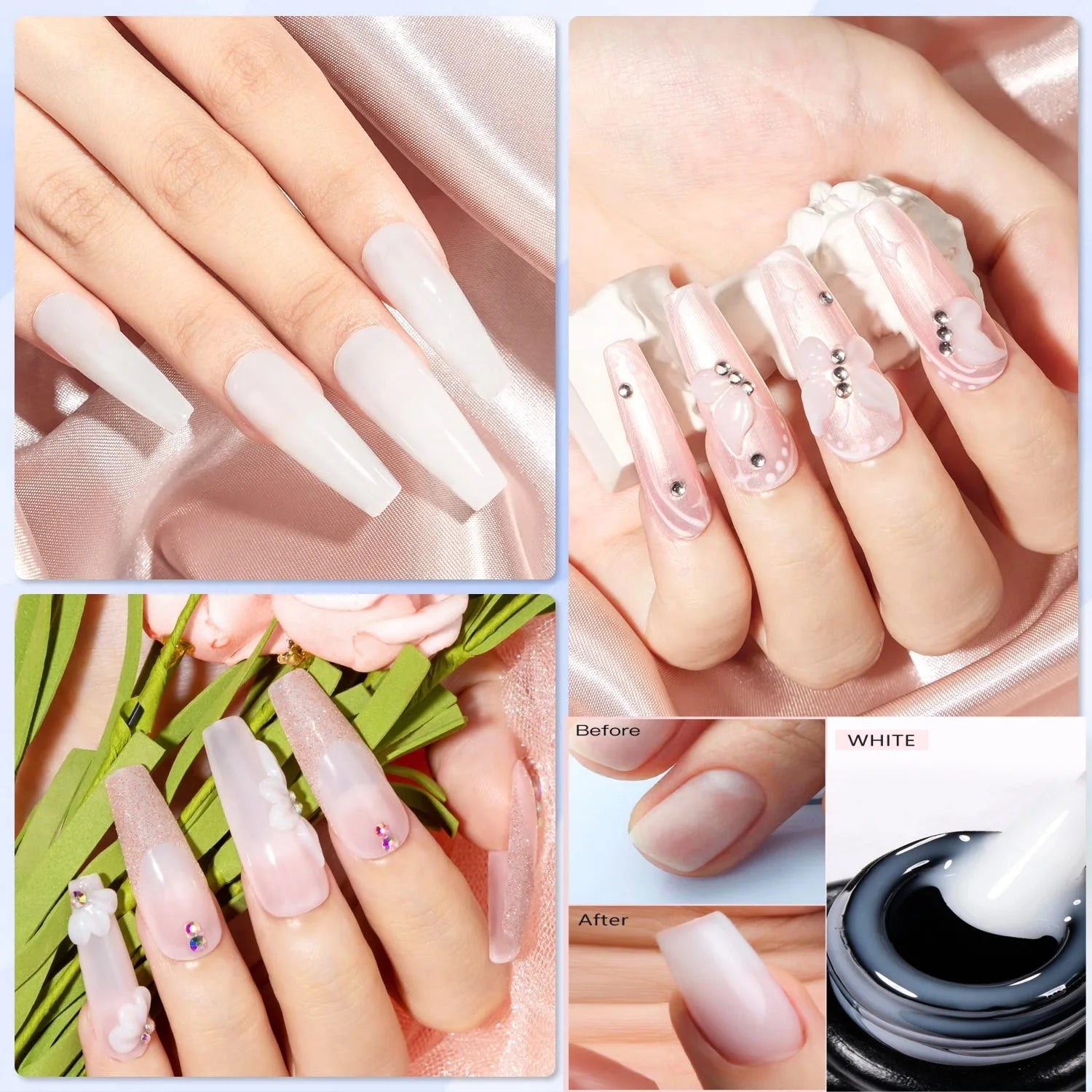 XEIJAYI 7ML Quick Extension Nail Gel Vernis Semi Permanent Acrylic Crystal White Clear Nude Gel Nail Polish UV Construction Gel