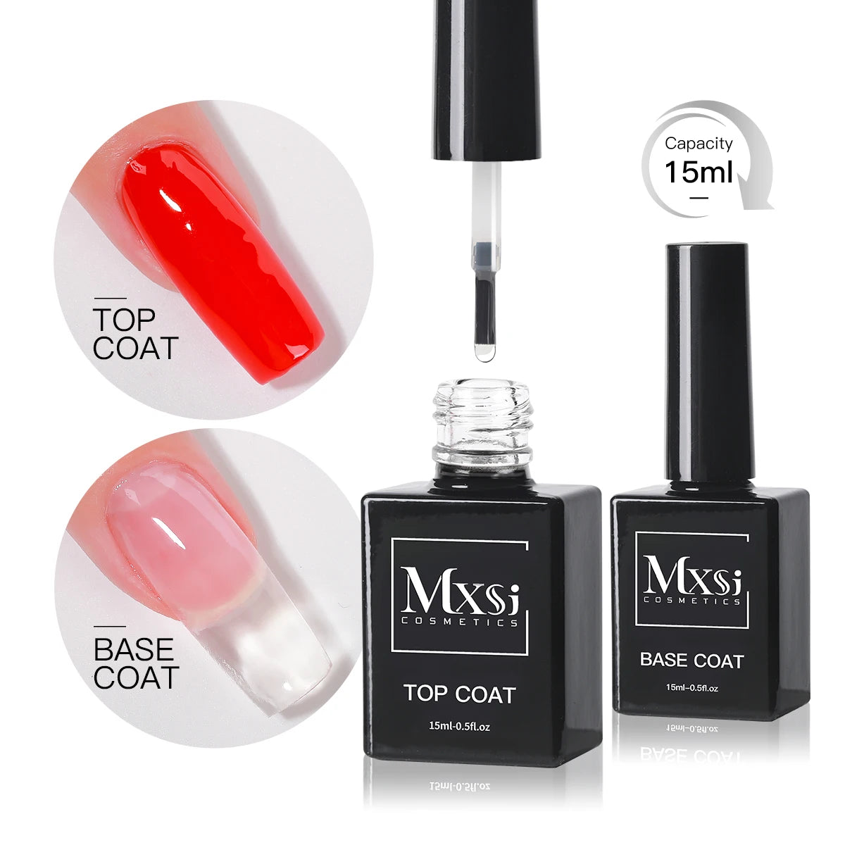 Big Bottles Of Economic 15ml No Wipe Top Coat Base Coat Gel Polish Nail Salon TopCoat BaseCoat For Varnish Vernis Gel