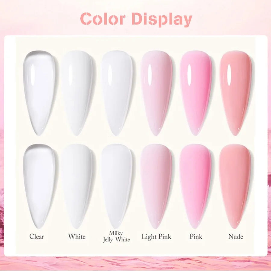 XEIJAYI 7ML Quick Extension Nail Gel Vernis Semi Permanent Acrylic Crystal White Clear Nude Gel Nail Polish UV Construction Gel