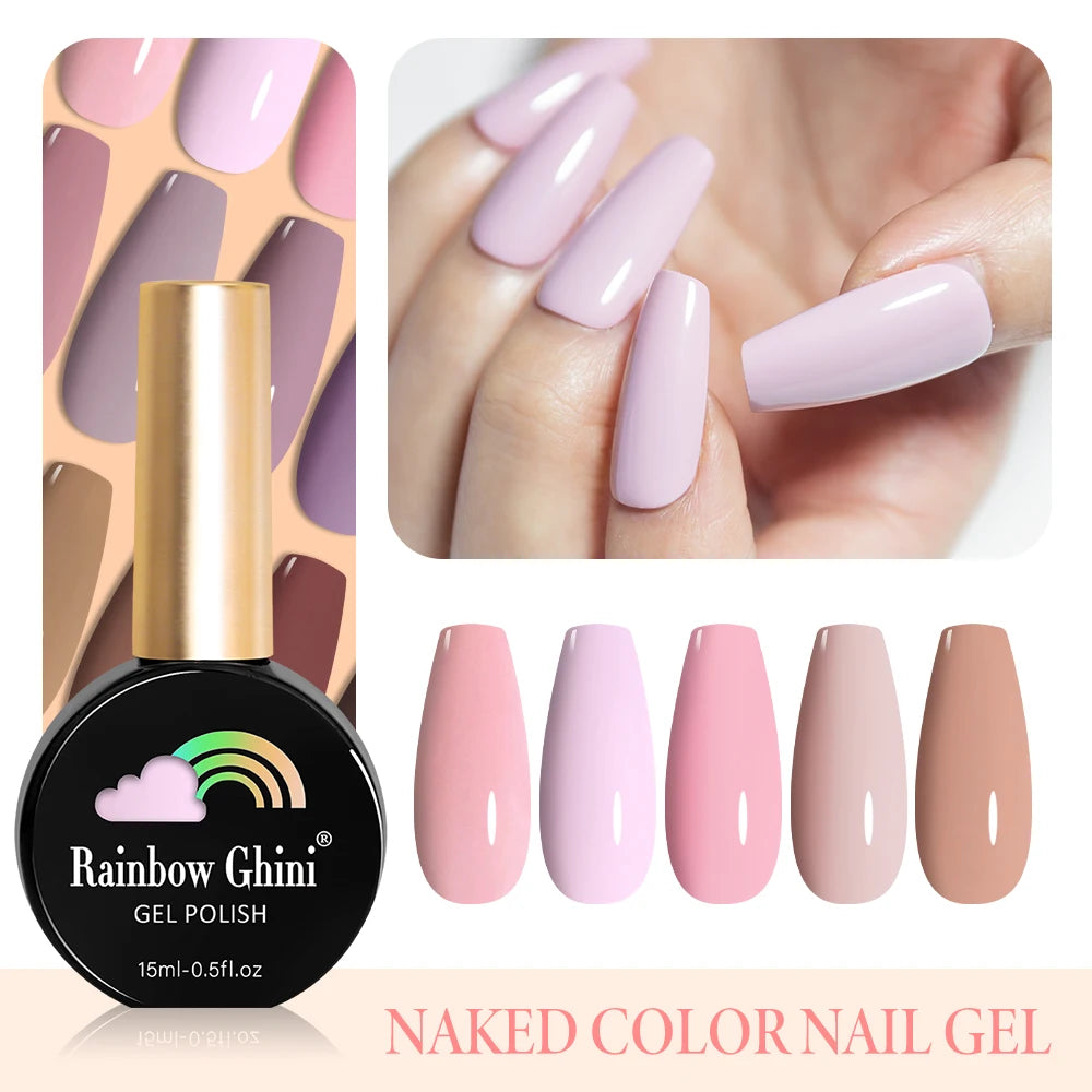 Rainbow Ghini HEMA TPO FREE Nail Gel Polish Nail Supplies Vernis Semi Permanent Glitter Nail Art Manicure LED UV Gel Varnishes