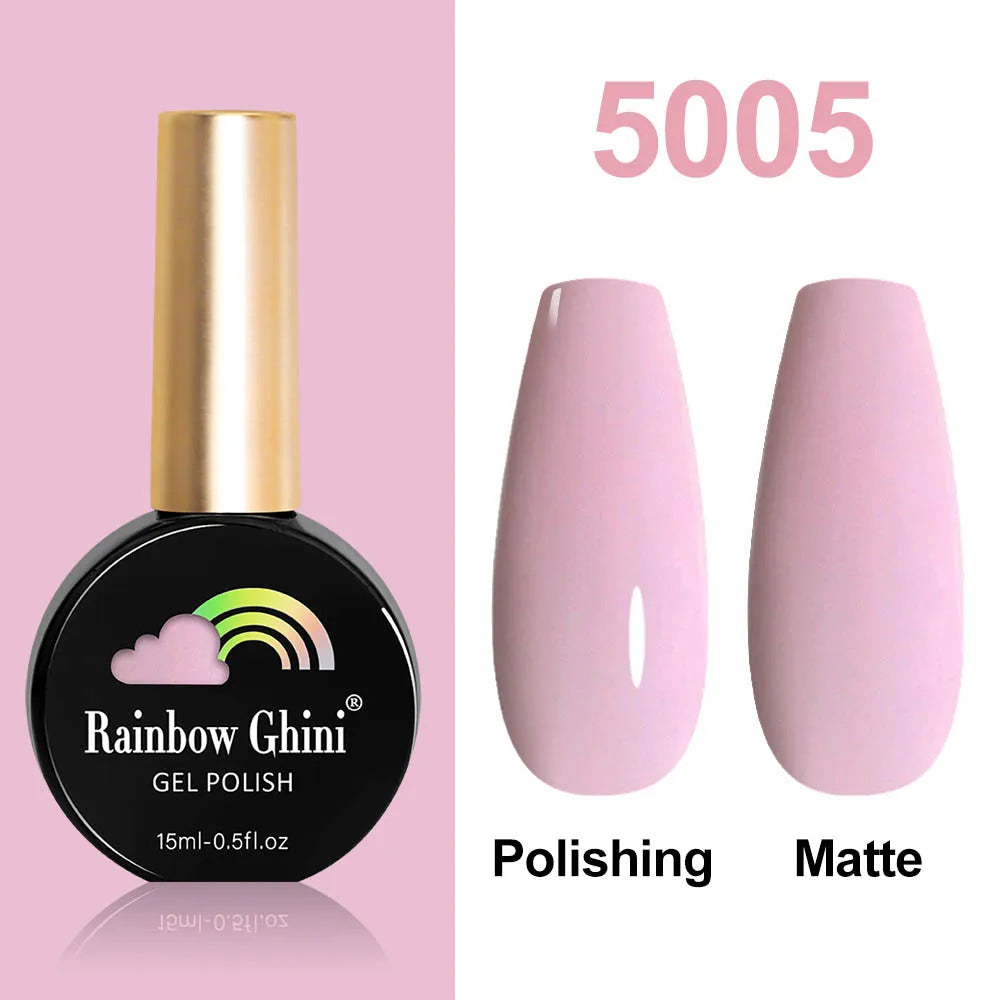 Rainbow Ghini HEMA TPO FREE Nail Gel Polish Nail Supplies Vernis Semi Permanent Glitter Nail Art Manicure LED UV Gel Varnishes