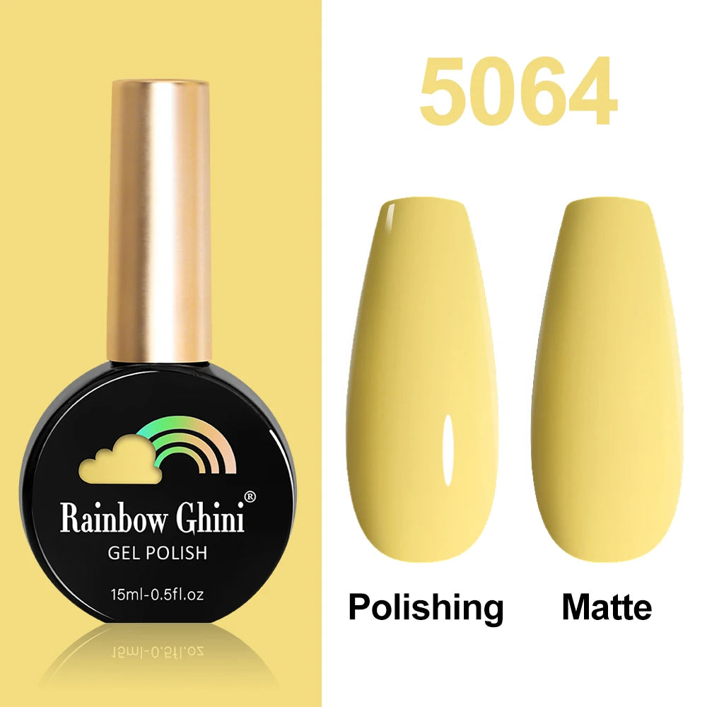 Rainbow Ghini HEMA TPO FREE Nail Gel Polish Nail Supplies Vernis Semi Permanent Glitter Nail Art Manicure LED UV Gel Varnishes