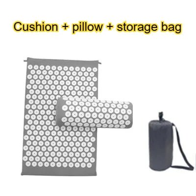 Acupressure Mat Sensi Massage Mat Pillow Set applicator for Neck Foot Yoga Mat with Needle Back Cushion - La Tienda Bella