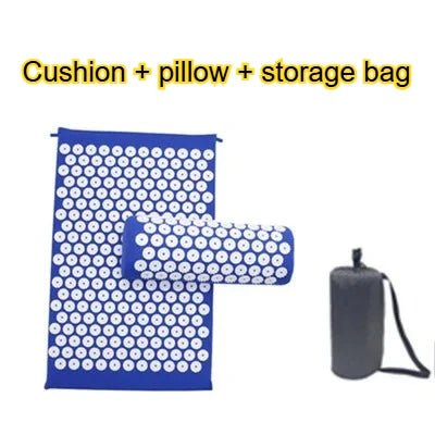 Acupressure Mat Sensi Massage Mat Pillow Set applicator for Neck Foot Yoga Mat with Needle Back Cushion - La Tienda Bella