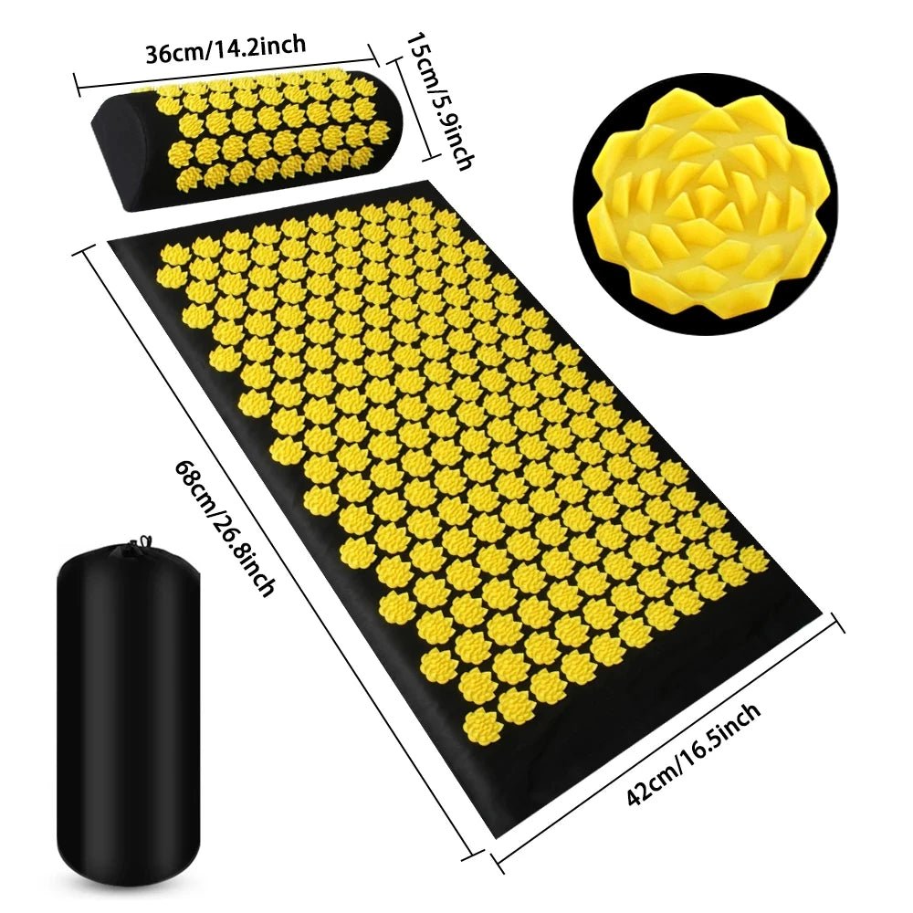 Acupressure Yoga Mat Kuznetsov's Applicator Cushion Sensi Massage Body Needles With Spikes Pillow Foot Massager Fitness Pilates - La Tienda Bella