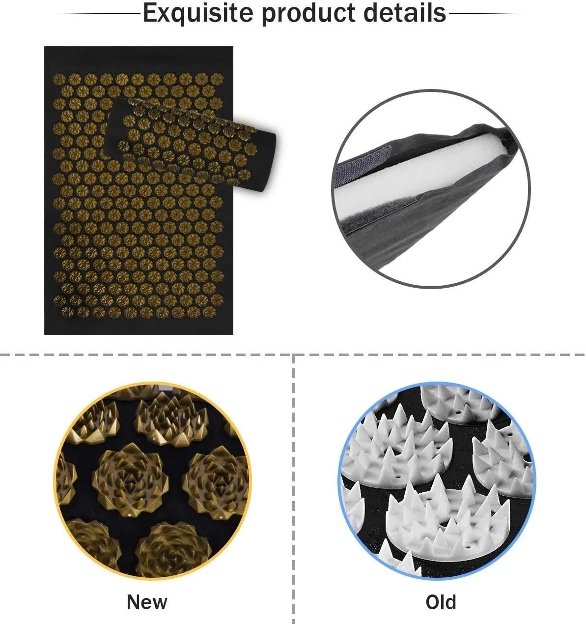 Acupressure Yoga Mat Kuznetsov's Applicator Cushion Sensi Massage Body Needles With Spikes Pillow Foot Massager Fitness Pilates - La Tienda Bella