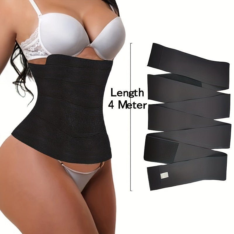Adjustable Elastic Waist Trainer Belt - Slimming Body Shaper for Women & Men, Stretchy Fitness Waistband, Breathable Fabric, 157.48inch Long, Black, Fitness Accessory|Workout Enhancer|Breathable Material - La Tienda Bella