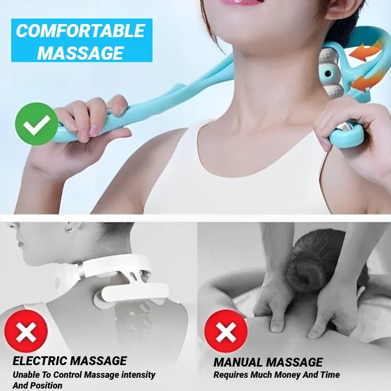 Cervical Vertebra Shoulder And Neck Massage Home Manual Massager Hand - Held Clamping Device Kneading Relaxation Artifact - La Tienda Bella