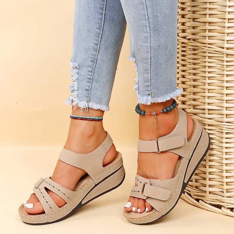 Customizable Summer Women Sandals Vintage Roman Sandals Female Fashion Non Slip Beach Shoes Open Toe Walking Women Shoes - La Tienda Bella