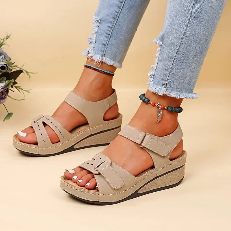 Customizable Summer Women Sandals Vintage Roman Sandals Female Fashion Non Slip Beach Shoes Open Toe Walking Women Shoes - La Tienda Bella