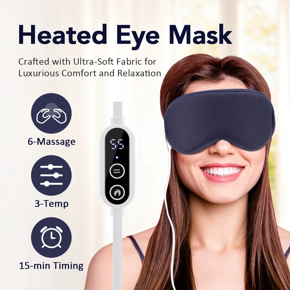 Electric Heated Eye Mask Constant Temperature Hot Compress 3D Steam Eye Mask Sleep Shading Smart Timing Eye Fatigue Relief - La Tienda Bella