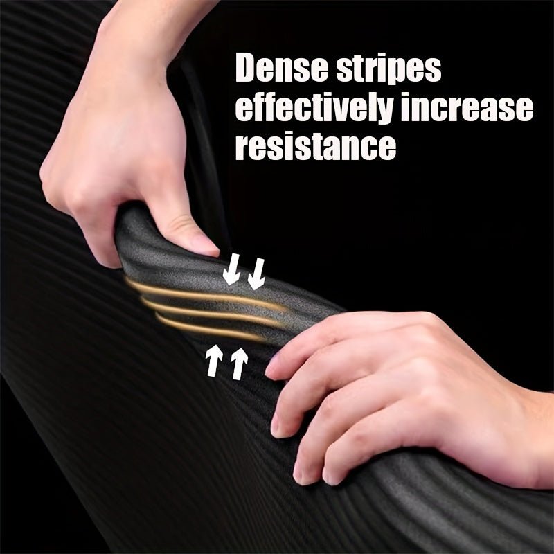 Extra Thick Non - Slip Yoga Mat for Men & Women - Shock Absorbing, Soundproof Fitness Mat for Indoor Workouts - Black/Purple - La Tienda Bella