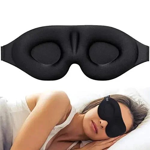 Eye Mask for Sleeping 3D Contoured Cup Blindfold Concave Molded Night Sleep Mask Block Out Light with Women Men - La Tienda Bella