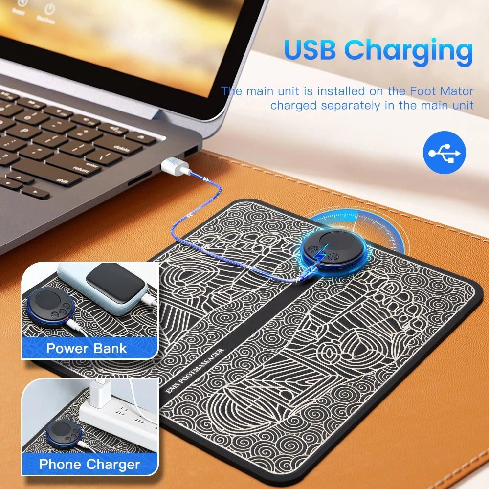 Foot Massager EMS Rechargeable Massage Mat Foot Relaxation Pads Electric Foot Massage Tool To Relieve Sore Feet Home Fitness - La Tienda Bella