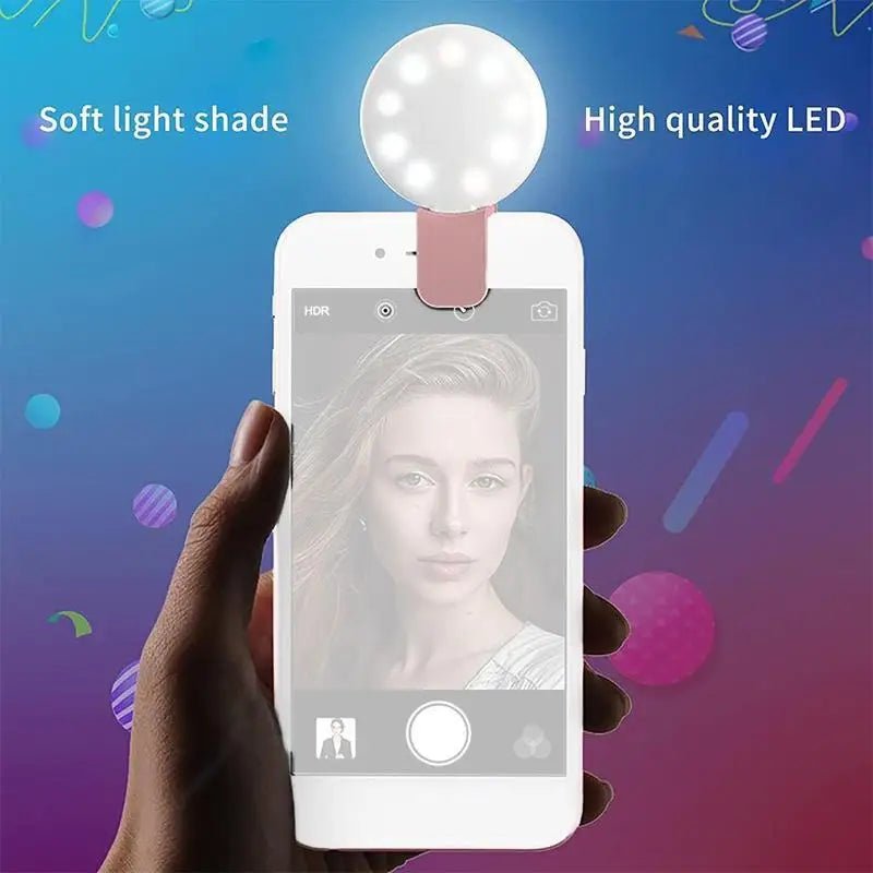 Mini LED Selfie Light Portable Mobile Phone Selfie Lamp Selfie Clip Light Photography Clip Fill Light Accessories - La Tienda Bella