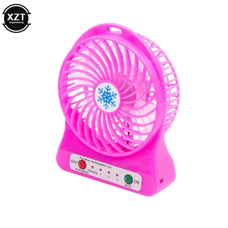 Mini Portable Handheld Fan Rechargeable USB with LED Light Desktop Air Cooler Outdoor Office Small Fan - La Tienda Bella