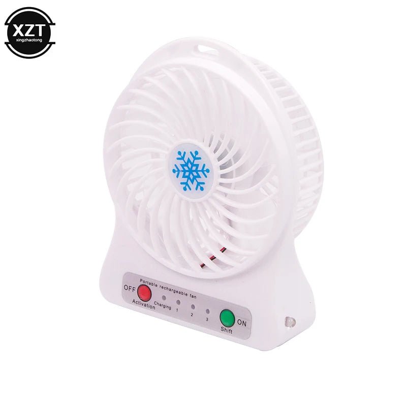 Mini Portable Handheld Fan Rechargeable USB with LED Light Desktop Air Cooler Outdoor Office Small Fan - La Tienda Bella