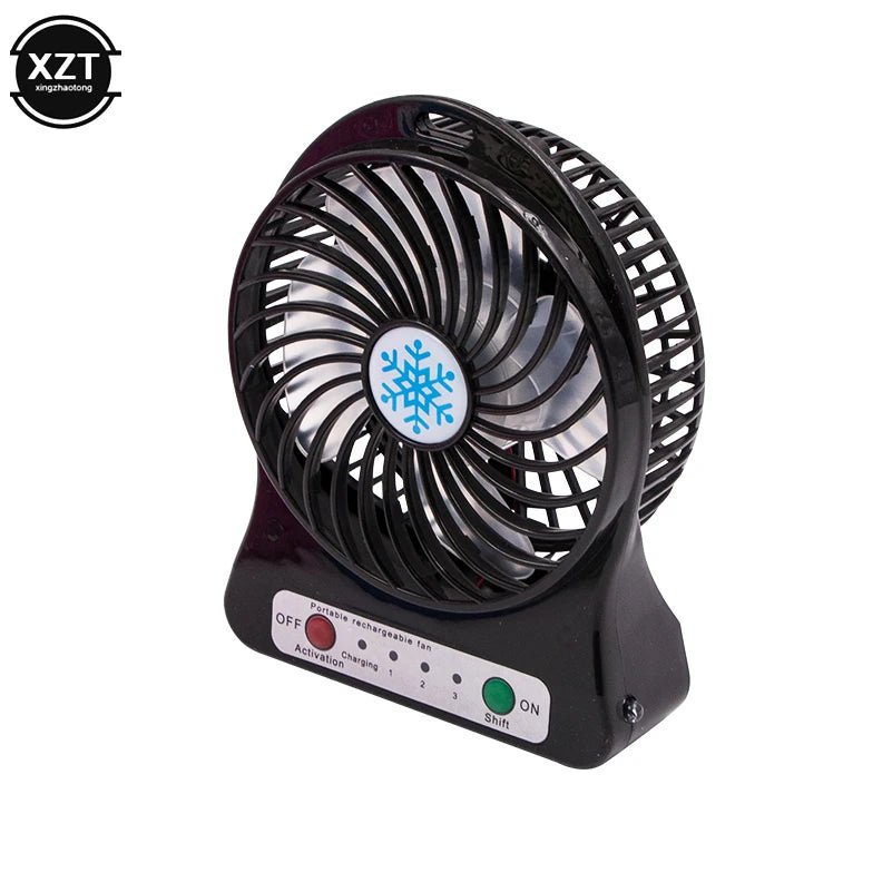 Mini Portable Handheld Fan Rechargeable USB with LED Light Desktop Air Cooler Outdoor Office Small Fan - La Tienda Bella