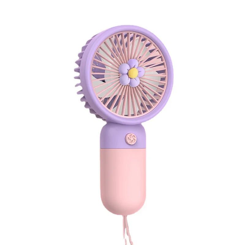 Mini USB Portable Fan Rechargeable Portable Fan Electr Summer For Home Outdoor Standing Mobile Handheld Convenient Cute Flower - La Tienda Bella