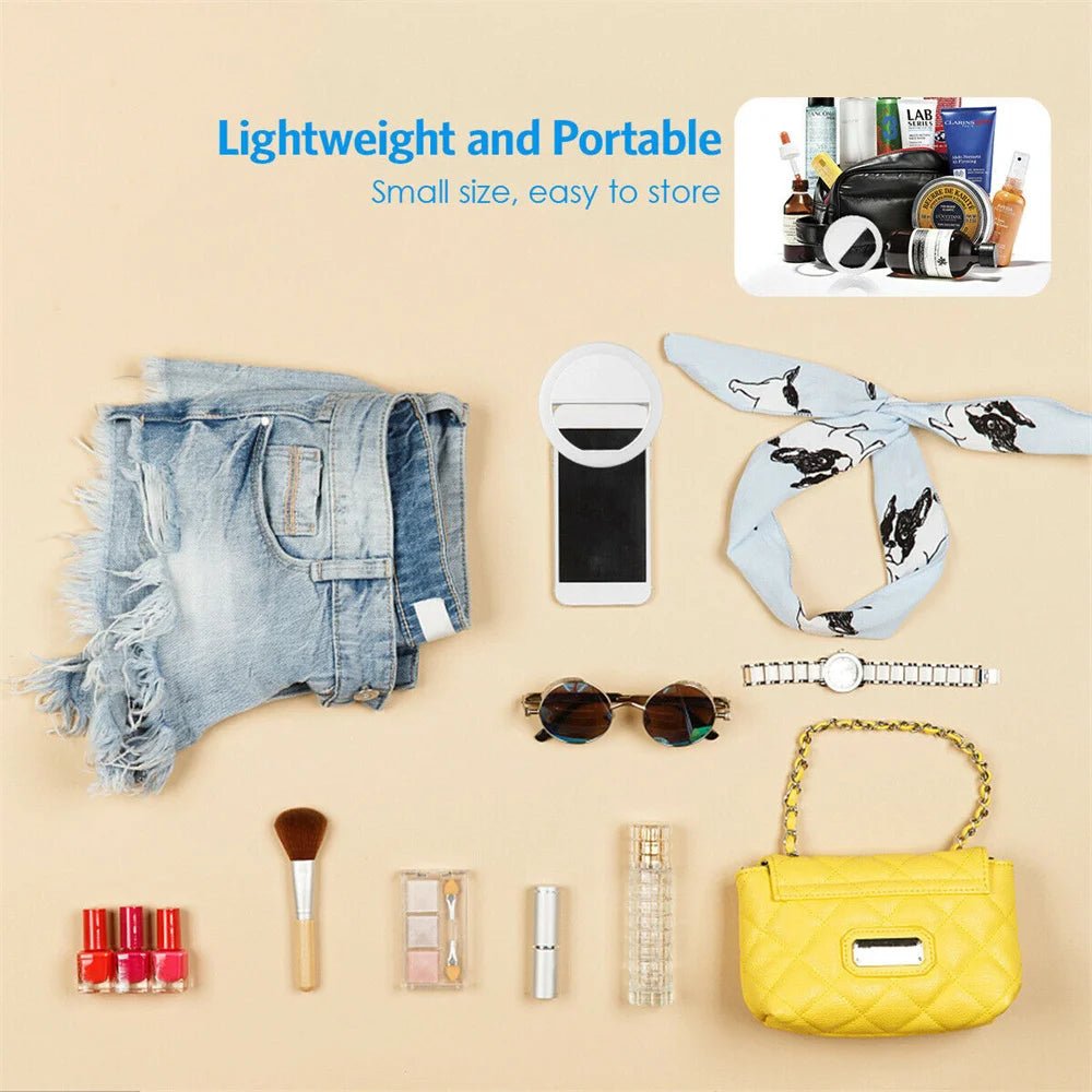 Mobile Phone LED Selfie Ring Light Portable USB Charge Selfie Fill Light Phone Live Broadcast Video LED Lamp For All Smartphone - La Tienda Bella