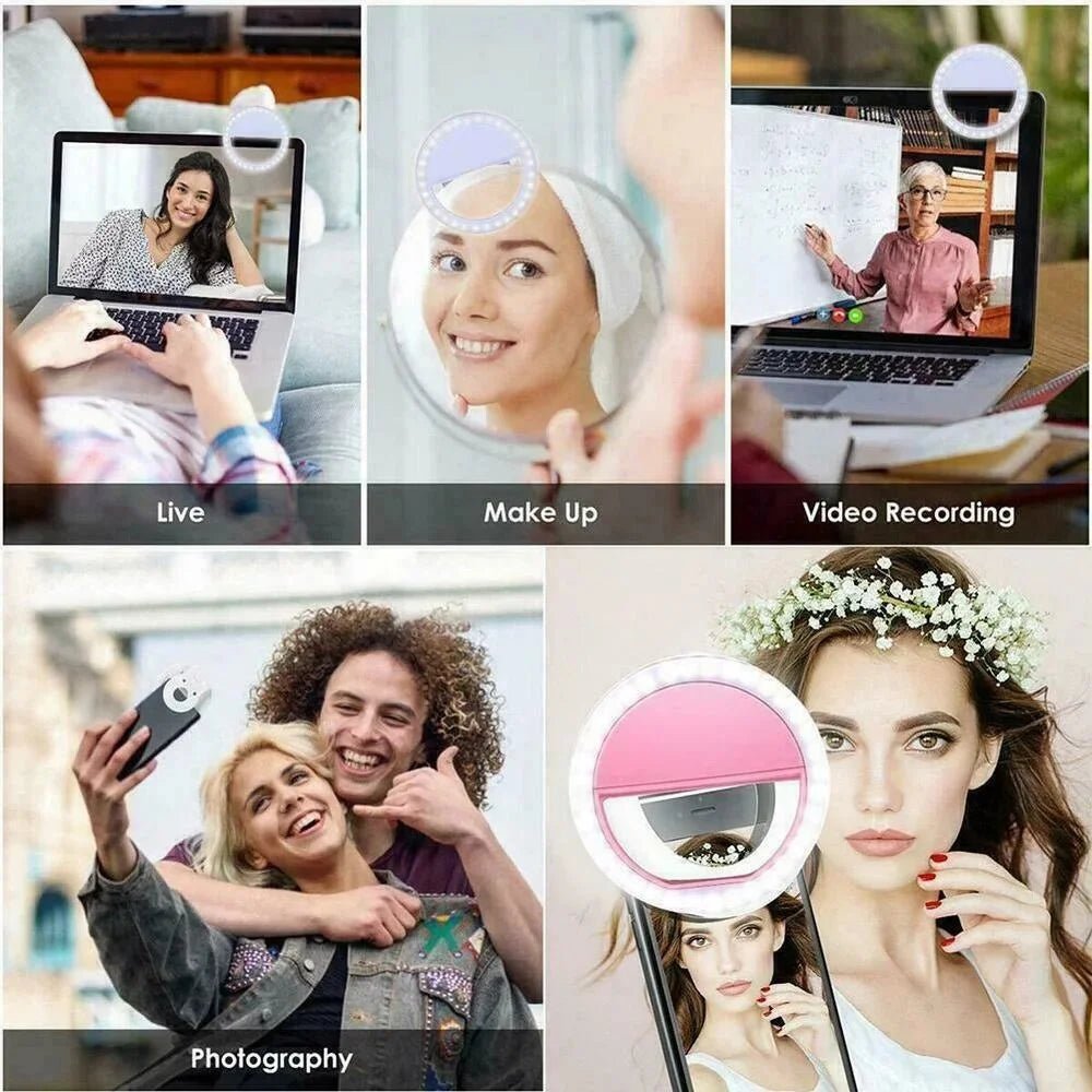 Mobile Phone LED Selfie Ring Light Portable USB Charge Selfie Fill Light Phone Live Broadcast Video LED Lamp For All Smartphone - La Tienda Bella