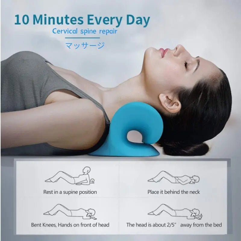 Neck Shoulder Stretcher Relaxer Cervical Chiropractic Traction Device Massage Pillow for Pain Relief Cervical Spine Alignment - La Tienda Bella