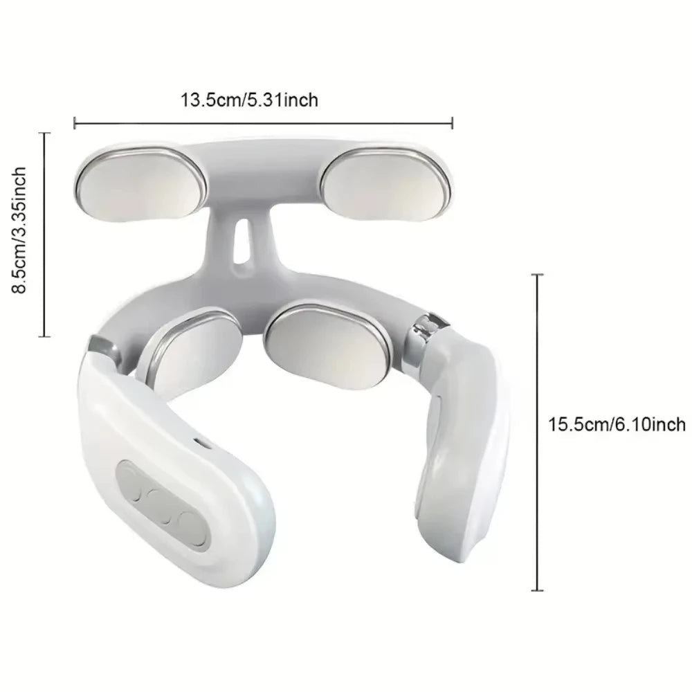 New Neck Massage Intelligent USB Rechargeable Adjustment Heating Pressing Pulse Portable Pulse Cervical Spine Massager Neck Care - La Tienda Bella