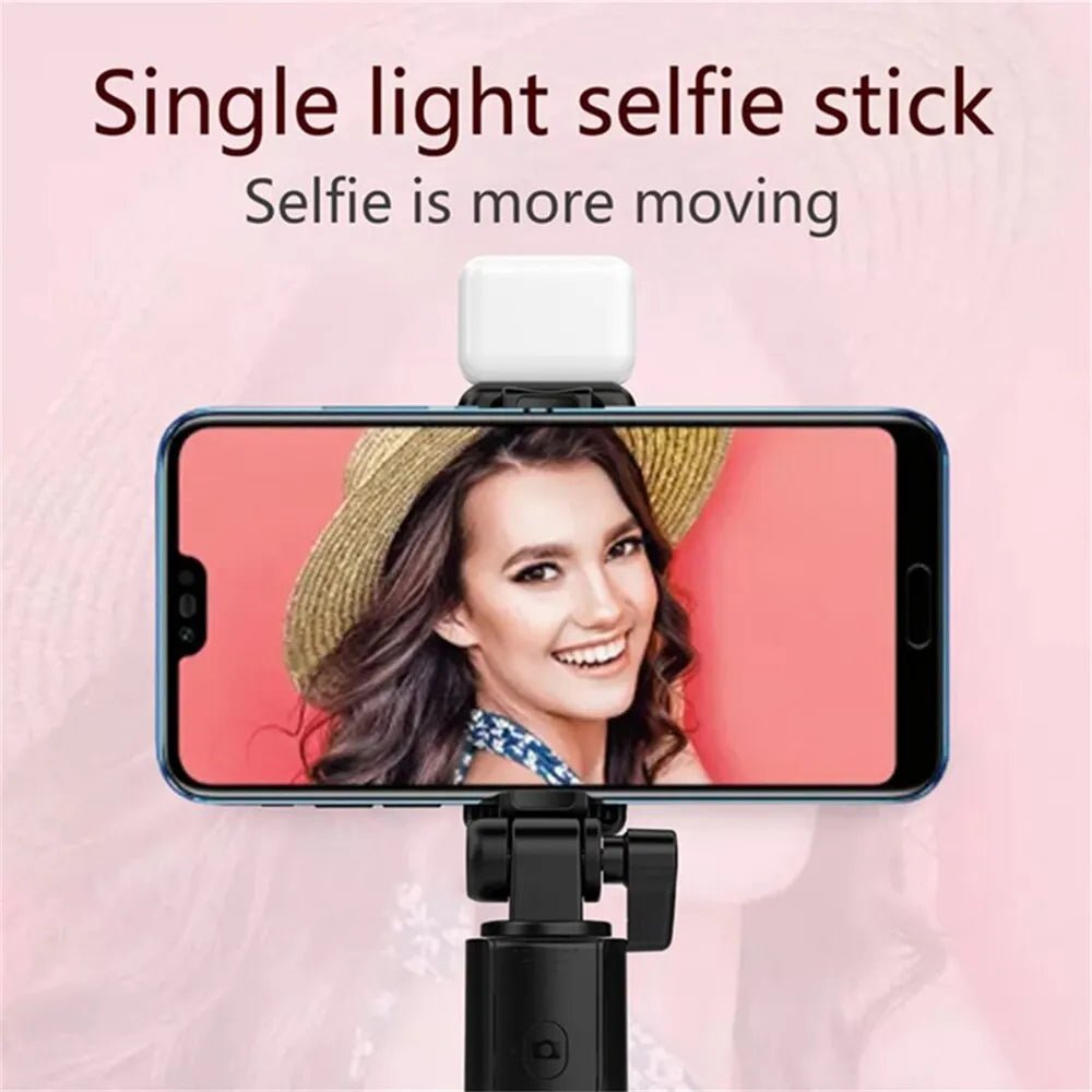 Portable Bluetooth Selfie Stick Tripod Holder with Remote Shutter Fill Light Extendable Wireless Remote Retractable Phone Stand - La Tienda Bella