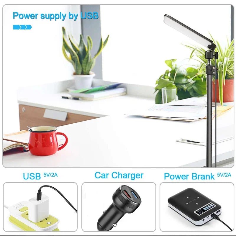 Portable Camping Light LED Selfie Light Lamp Photography Light with Tripod Stand for Outdoor Picnic Barbecue Working Live Stream - La Tienda Bella