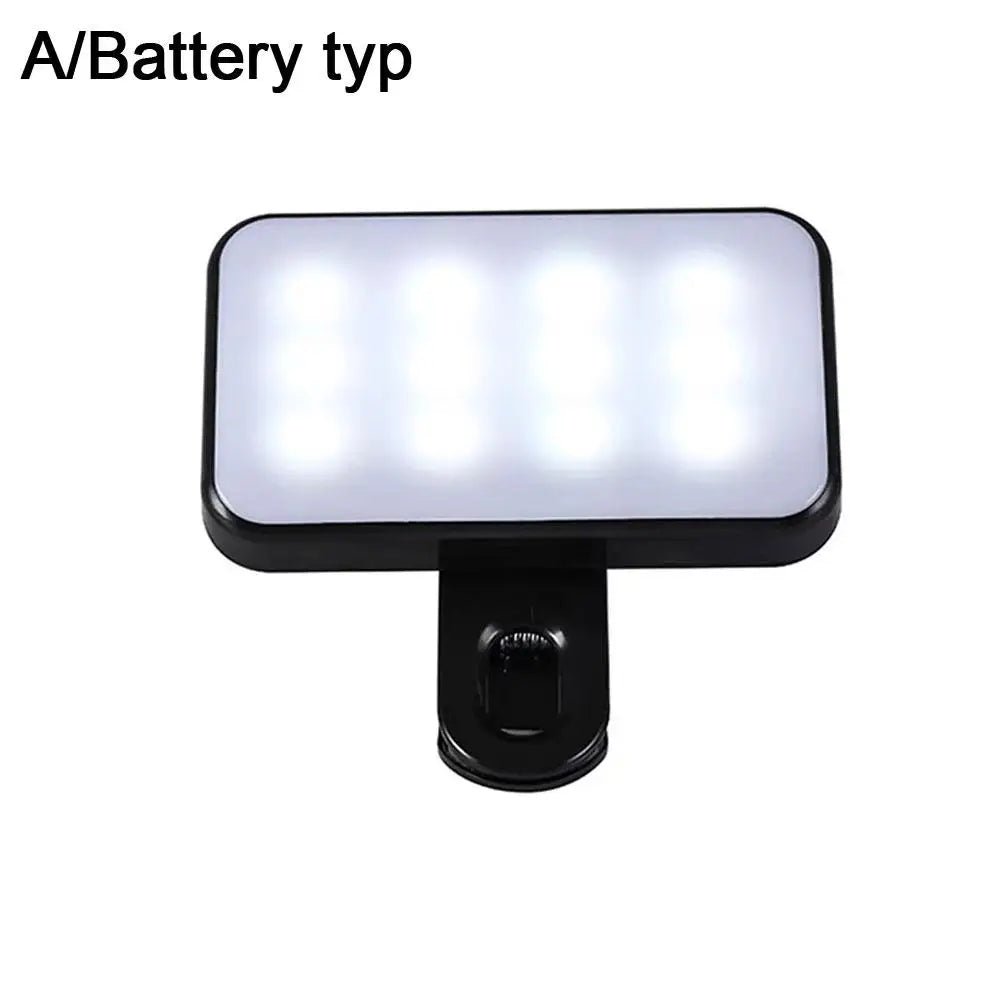 Portable Mini Selfie Fill Light Rechargeable 3 Modes Adjustable Brightness Clip On For Phone Laptop Tablet Meeting Make Up - La Tienda Bella
