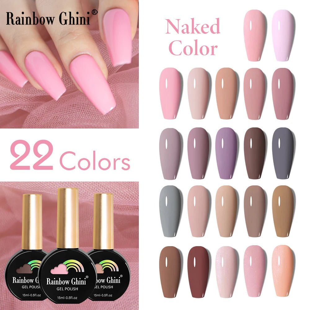 Rainbow Ghini HEMA TPO FREE Nail Gel Polish Nail Supplies Vernis Semi Permanent Glitter Nail Art Manicure LED UV Gel Varnishes - La Tienda Bella