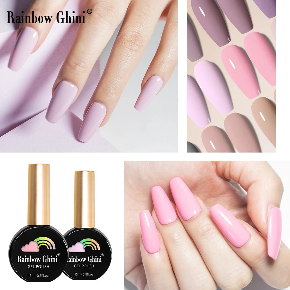 Rainbow Ghini HEMA TPO FREE Nail Gel Polish Nail Supplies Vernis Semi Permanent Glitter Nail Art Manicure LED UV Gel Varnishes - La Tienda Bella